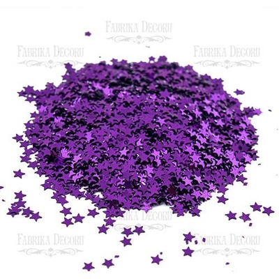 Паєтки зірочки міні, ожинові металік 019, ТМ Фабрика Декору