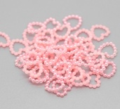 Серце, імітація перлинок, 11мм, колір рожевий, 10 шт.