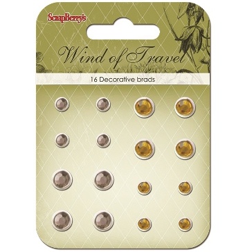 Набір кришталевих брадс "Вітер мандрів", колір бежево-жолий, 16шт.