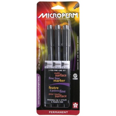 Набор линеров Sakura of America - Microperm, 3 штуки (01, 03, 05), цвет черный