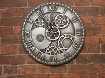 Гипсовые часы под серебро с мерцанием от Е.В.А. 3,5 см