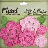 Набір в’язаних квітів Petaloo - Crocheted Flowers Collection Pinks