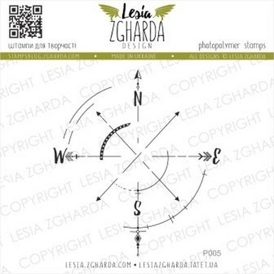 Акриловый штамп Lesia Zgharda Роза вітрів P005