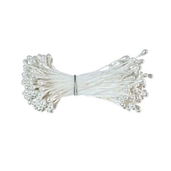 Тычинки двусторонние, белые, 55*2мм, 144 шт.