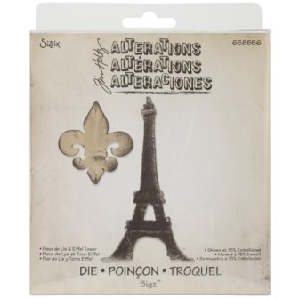 Ніж для вирубки Sizzix Bigz Die - Fleur de Lis & Eiffel Tower, 2 шт.
