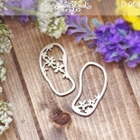 Чипборд від Вензелик - Тапочки з квіточками 02, розмір: 18x31 мм