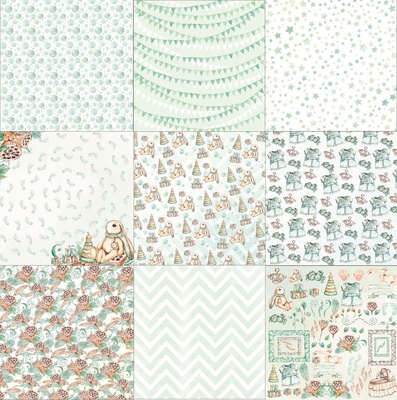 Набір скрап-паперу від ScrapEgo - Крихітка-синочок, 30,5x30,5см