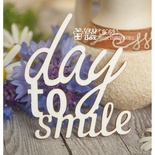Чипборд ScrapBox — напис Day to smile Hi-169