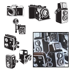 Набор высечек с оверлея от Maya Road  -  Say Cheese Camera Transparencies - Black