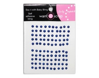 Напівперлинки на клейовій основі Want2Scrap - Baby Bling Pearls - Blue, 100