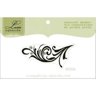Акриловый штамп Lesia Zgharda W033b Виньетка, размер 4,5х2 см.