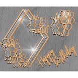 Заготовка мега шейкера квіти в ромбі, колір золото, ТМ Фабрика Декору