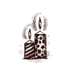 Акриловый штамп Christmas Stamp SR027 Свечи, размер 2,3 * 3,2 см