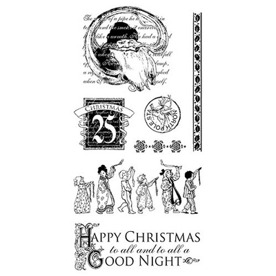 ЦЕНА СНИЖЕНА! Набор резиновых штампов Graphic 45 - Twas the Night Before Christmas 2, 10х21 см