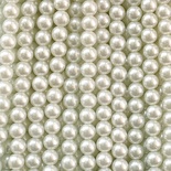 Бусины "жемчуг" на нити, цвет белый, диаметр 4 мм, длина около 80 см