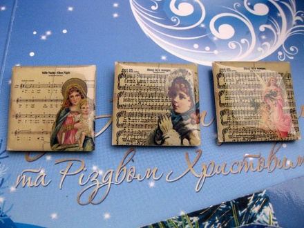 ЦЕНА СНИЖЕНА! Фишки для скрапбукинга с эпоксидным покрытием Рождество