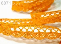 Мереживо бавовняне колір помаранчевий, ширина 18мм, 90см