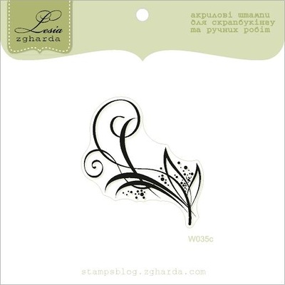 Акриловий штамп Lesia Zgharda W035c Віньєтка, розмір 4,1x4,4 см.