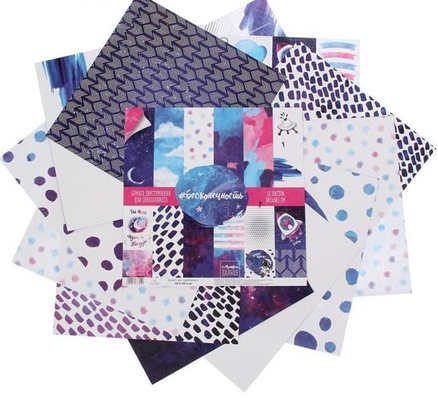 Набор бумаги для скрапбукинга от АртУзор «#Бесконечность», 12 листов, 30,5 х 30,5 см, 180 г/м