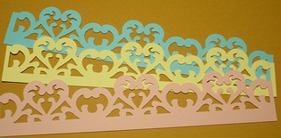 Высечки от Gallery Tools - Большой бордюр с сердцем, длина 18 см, три цвета;