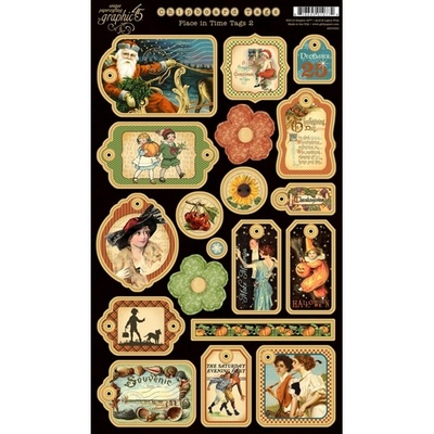 ЦЕНА СНИЖЕНА! Высечки из чипборда Graphic 45 - Place in Time - Chipboard 2