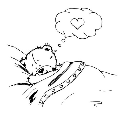 Акриловий штамп SV025 Сплячий ведмедик, розмір 6x5,4 см