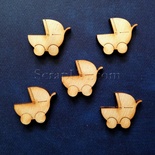 Деревʼяна фігурка WOOD-004 - Коляска, 1 штука