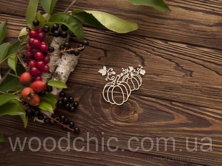 Чипборд Два гарбузи від WOODchic, 7 на 6.3см