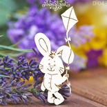 Чипборд от Вензелик - Зайчик с шариком, 35*58 мм