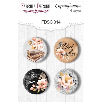Скрап-фішки 4шт. Набір 314, Sentimental Story, ТМ Фабрика Декору