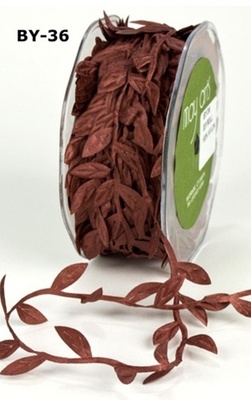 Стрічка від May Arts - Leaves Ribbon - RUST, 90 см (один аркуш 12 мм)