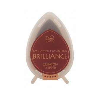 Чернила для штампинга Tsukineko - Brilliance Dew Drops Crimson Copper