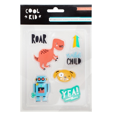  Акценты резиновые от Crate Paper -  Cool Kid - Rubber Accents, 7 шт