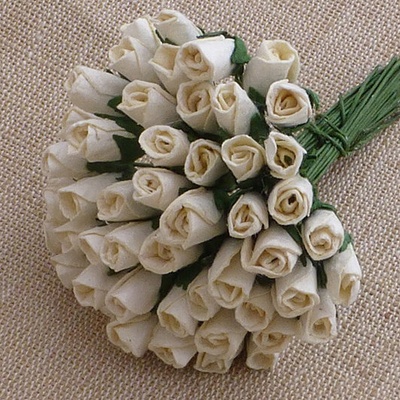 Буточники троянди, колір слонової кістки темний, діаметр - 6мм, 10 шт.