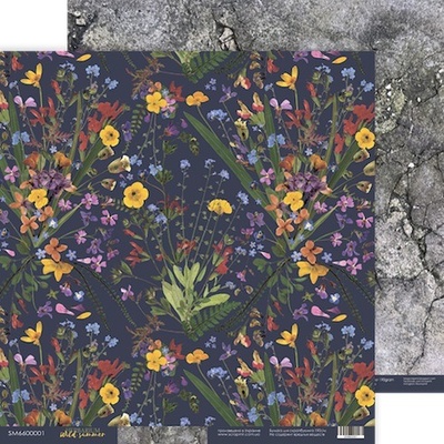 Аркуш двостороннього паперу 30x30 від Scrapmir з колекції Herbarium Wild summer
