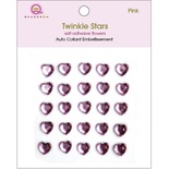 Половинки кристалів на клейовій основі Queen & Co - Twinkle Self-Adhesive Embellishments Hearts/Pink