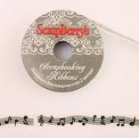 Принтована стрічка «Ноти», ширина 1 см, довжина 2 м