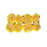 Троянди кучеряві, паперові, ніжні-жовті, 25мм, 8 шт.