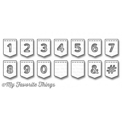 Ніж для вирубки My Favorite Things - Die-namics LLD Stitched Banner Numbers, 14 шт.
