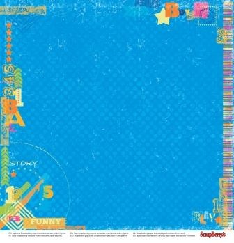 Бумага двусторонняя для скрапбукинга от ScrapBerry's - Басик 2 - Новые приключения - Фейерверк, 30,5х30,5 см