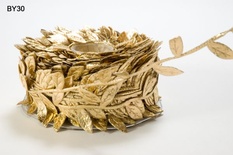 Стрічка Leaves, колір Gold, 90cм (довжина листочка 12 мм)
