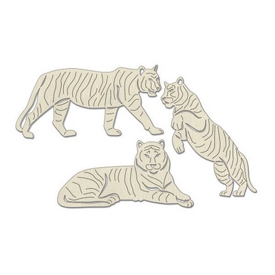 Набір чіпбордів Тигри 765, 10x15см, колір молочний, ТМ Фабрика Декору