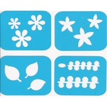 Набір трафаретів - Фабрика Декору - Міні-флора 01, 4 штуки, 7x7 см кожен