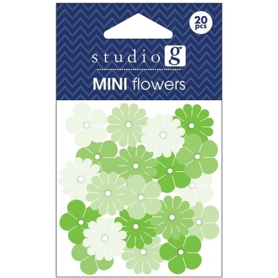 Набір паперових квітів Studio G - Green, зелений колір, 20 штук