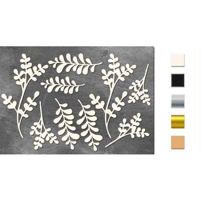 Набір чіпбордів Гілочки 553, 10x15см, колір золото, ТМ Фабрика Декору