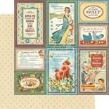 Лист скрапбумаги Graphic 45 - Home Sweet Home - Apple Pie, двусторонняя, 30х30 см.