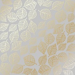 Аркуш одностороннього паперу з фольгуванням Golden Delicate Leaves Gray, ТМ Фабрика Декору