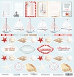 Аркуш одностороннього паперу Scrapmir - Картинки з колекції Море, 30x30 см