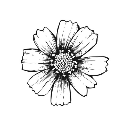 Акриловый штамп FL031 Цветок, размер 3,6 * 3,5 см