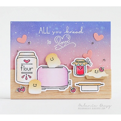 Ніж для вирубки + штампи від Spellbinders - Toast with Jam 'n Bread Stamp and Die Die